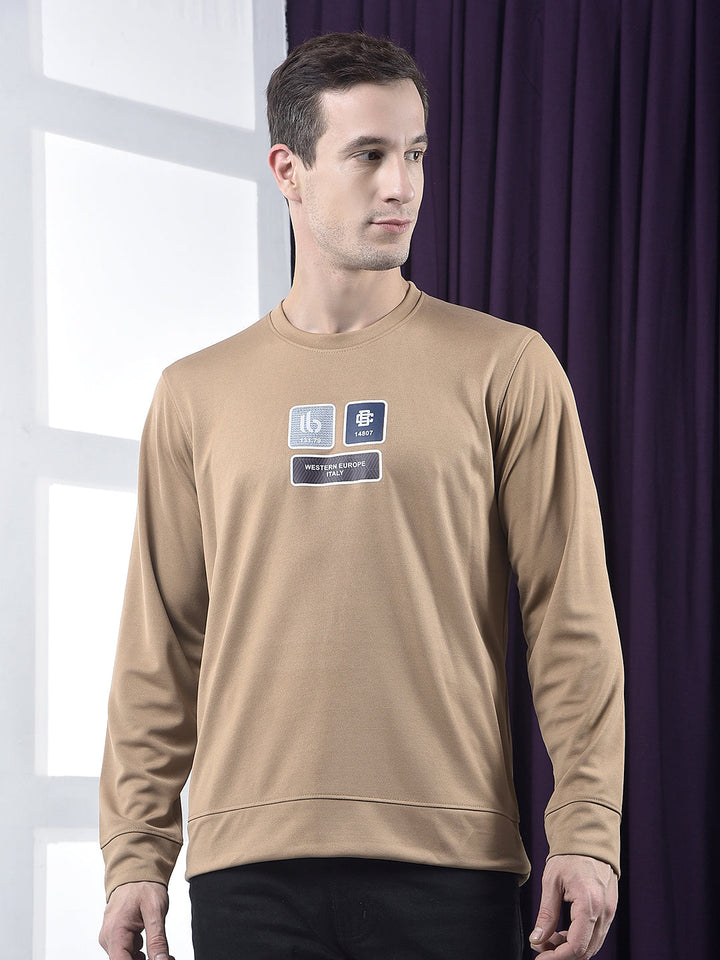 cobb brown printed full-sleeve t-shirt