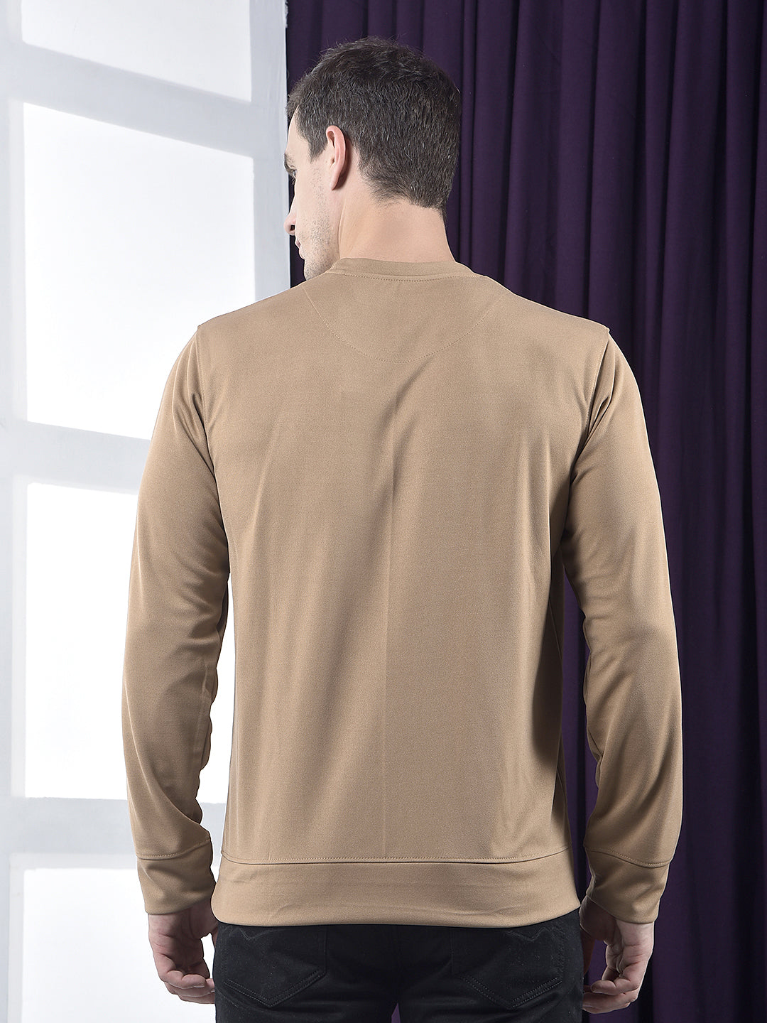 cobb brown printed full-sleeve t-shirt