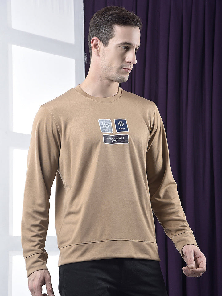 cobb brown printed full-sleeve t-shirt