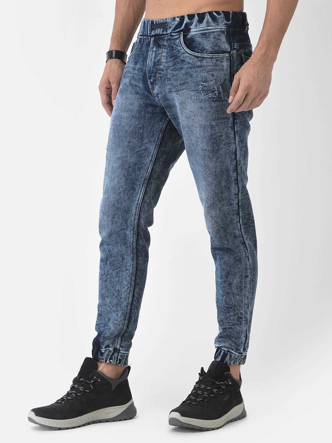 Cobb Blue Slim Fit Denim Joggers