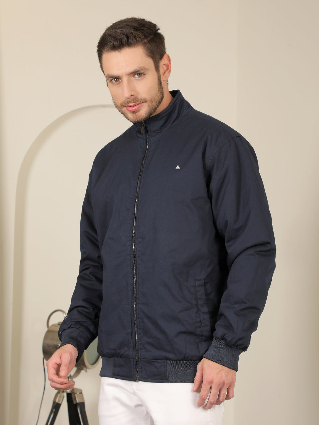 COBB SOLID NAVY BLUE FULL SLEEVES JACKET