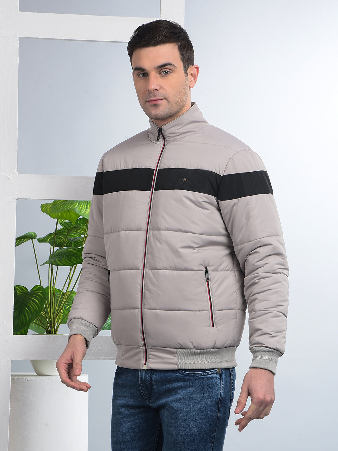 COBB DULL GREY COLOUR BLOCK JACKET