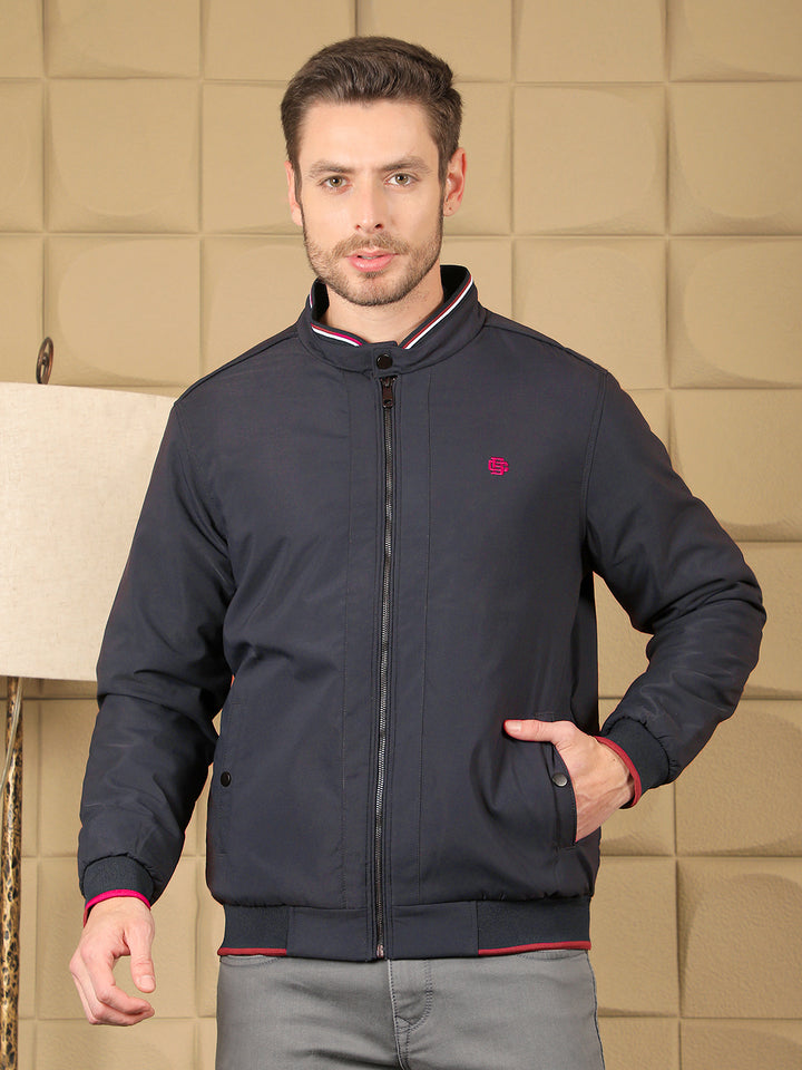 COBB SOLID NAVY BLUE FULL SLEEVES JACKET