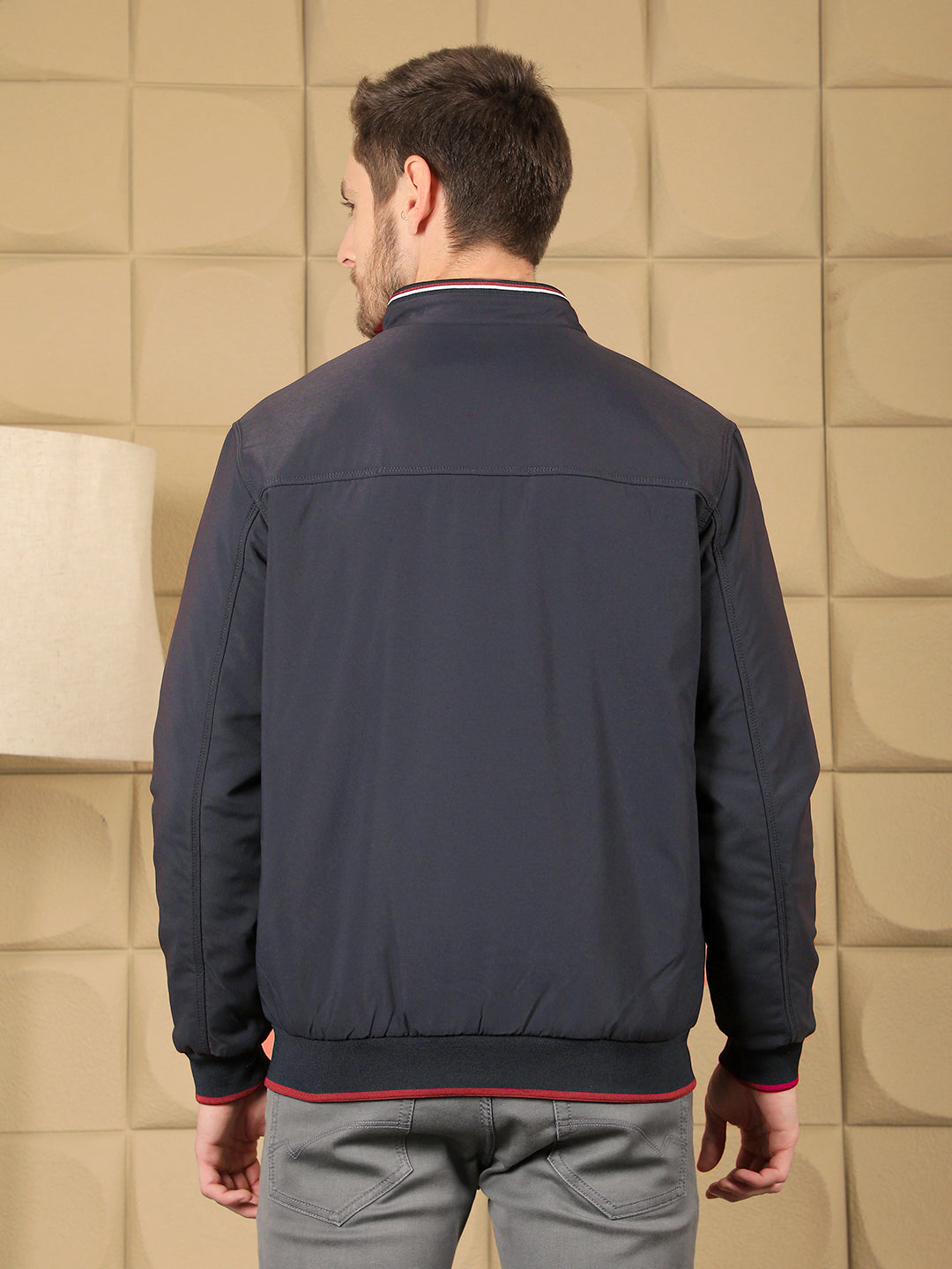 COBB SOLID NAVY BLUE FULL SLEEVES JACKET