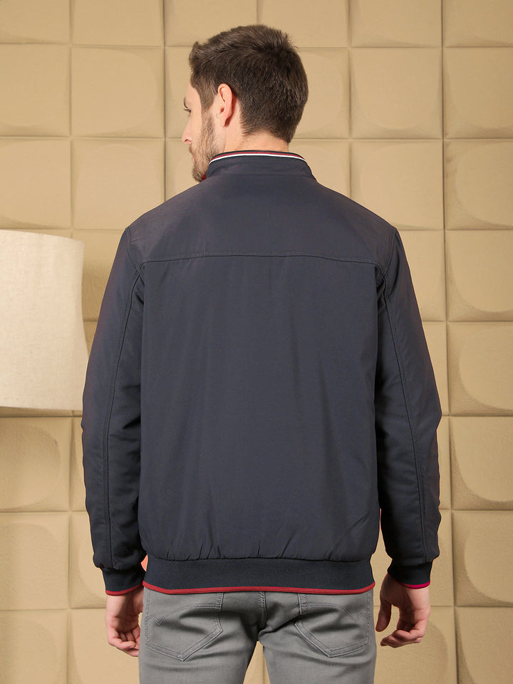 COBB SOLID NAVY BLUE FULL SLEEVES JACKET