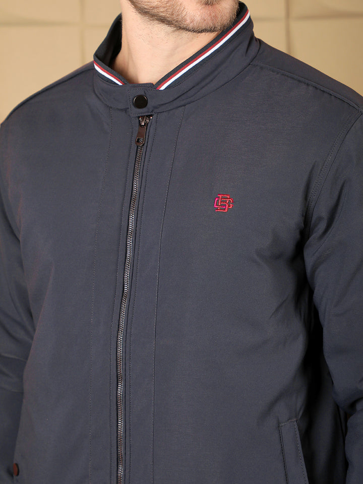 COBB SOLID NAVY BLUE FULL SLEEVES JACKET