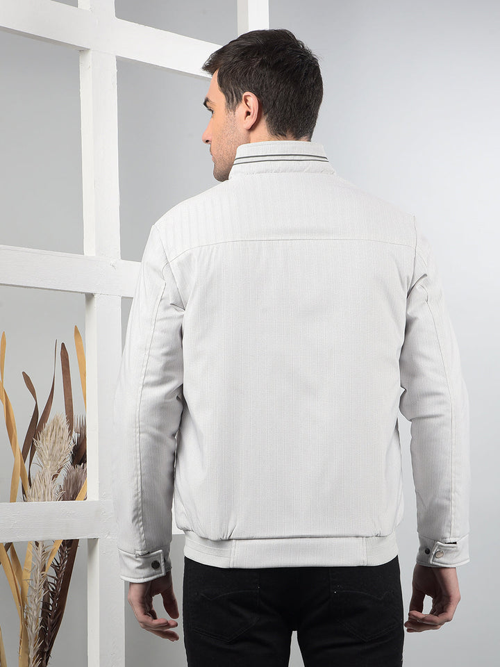 cobb light grey self-design jacket