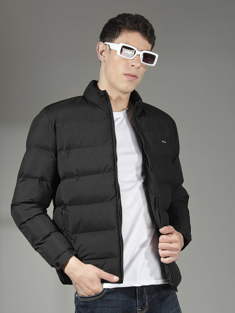 cobb solid black puffer jacket