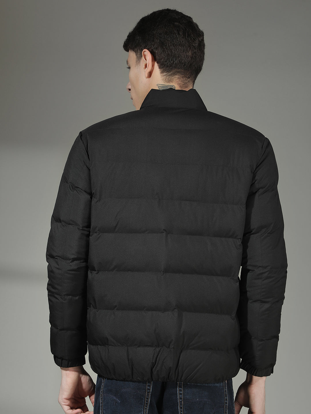cobb solid black puffer jacket