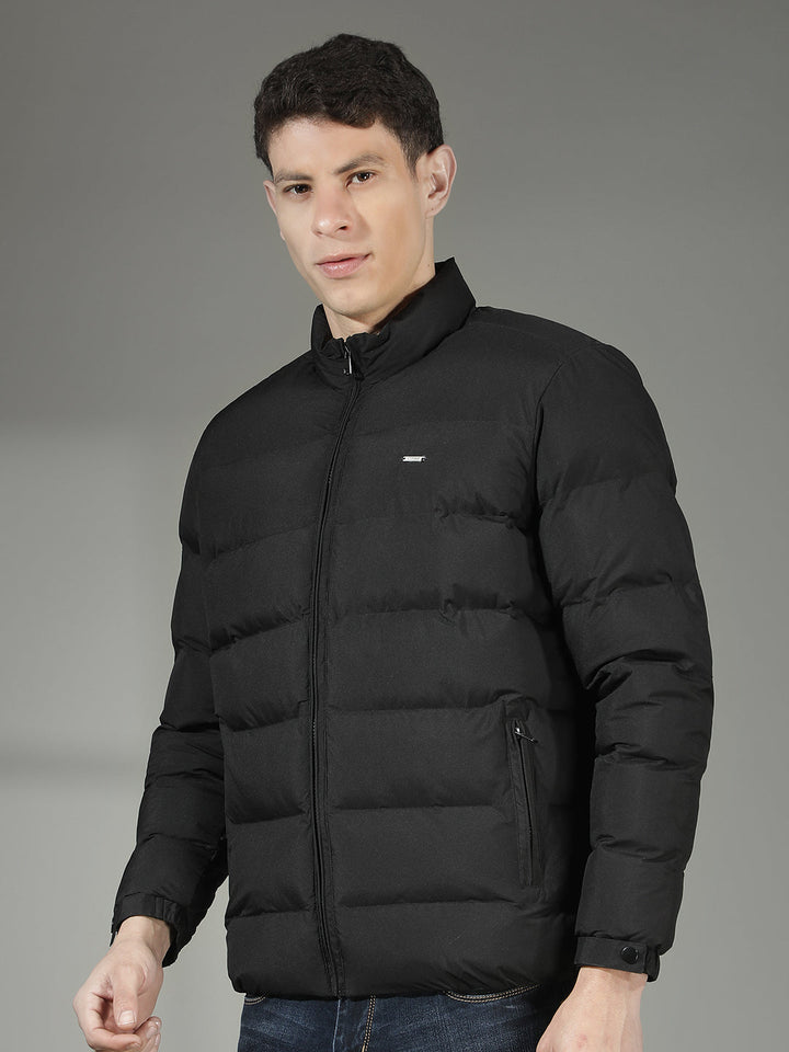 cobb solid black puffer jacket