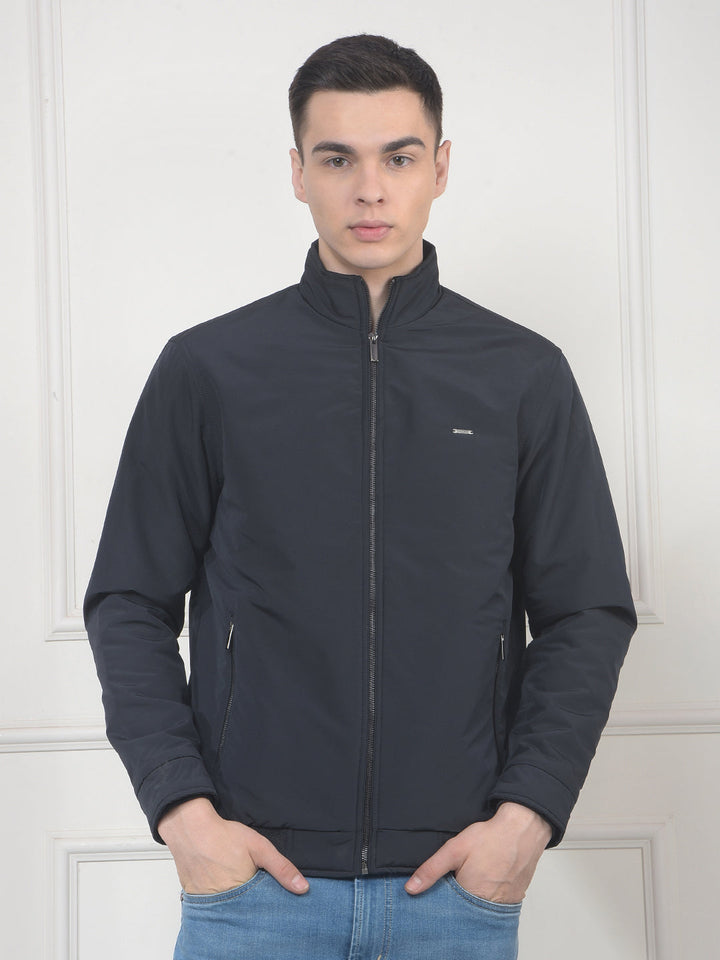 COBB SOLID NAVY MOCK COLLAR JACKET