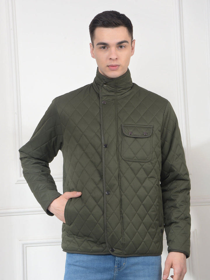 cobb green self-design mock collar jacket