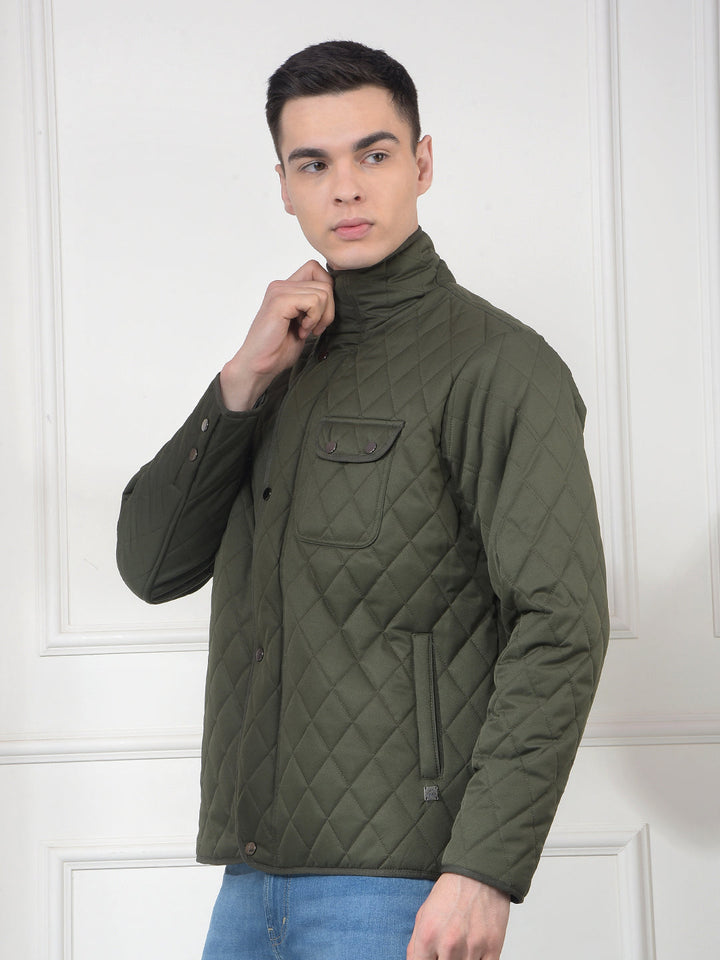 cobb green self-design mock collar jacket