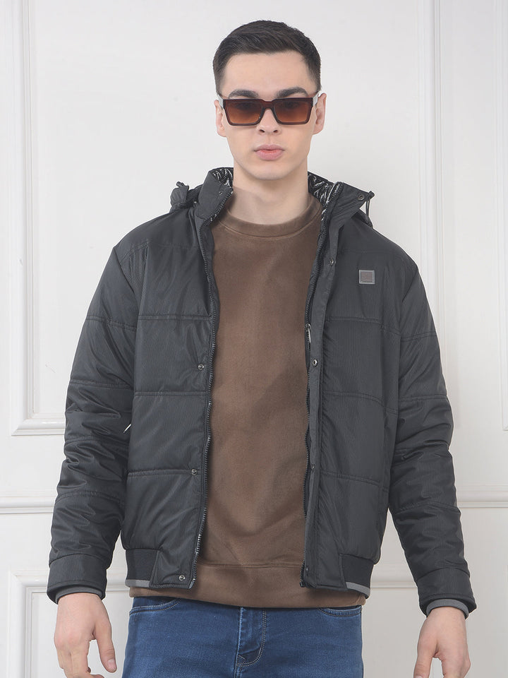 cobb black striped hooded jacket