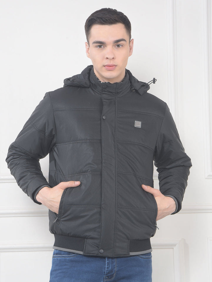 cobb black striped hooded jacket