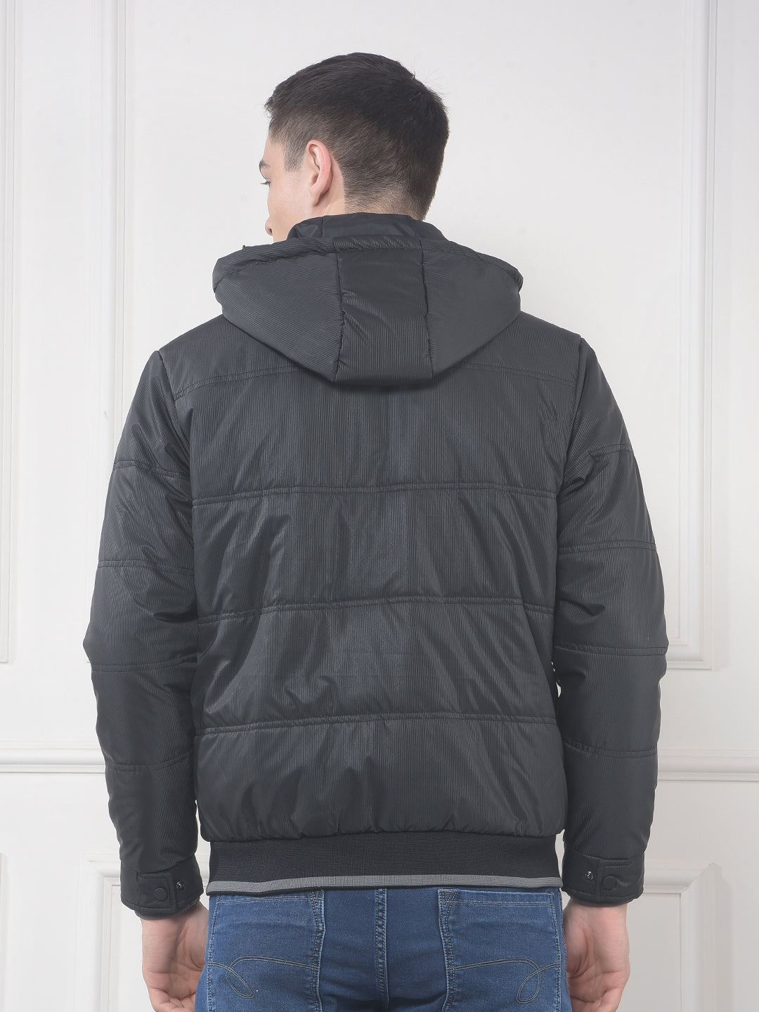 cobb black striped hooded jacket