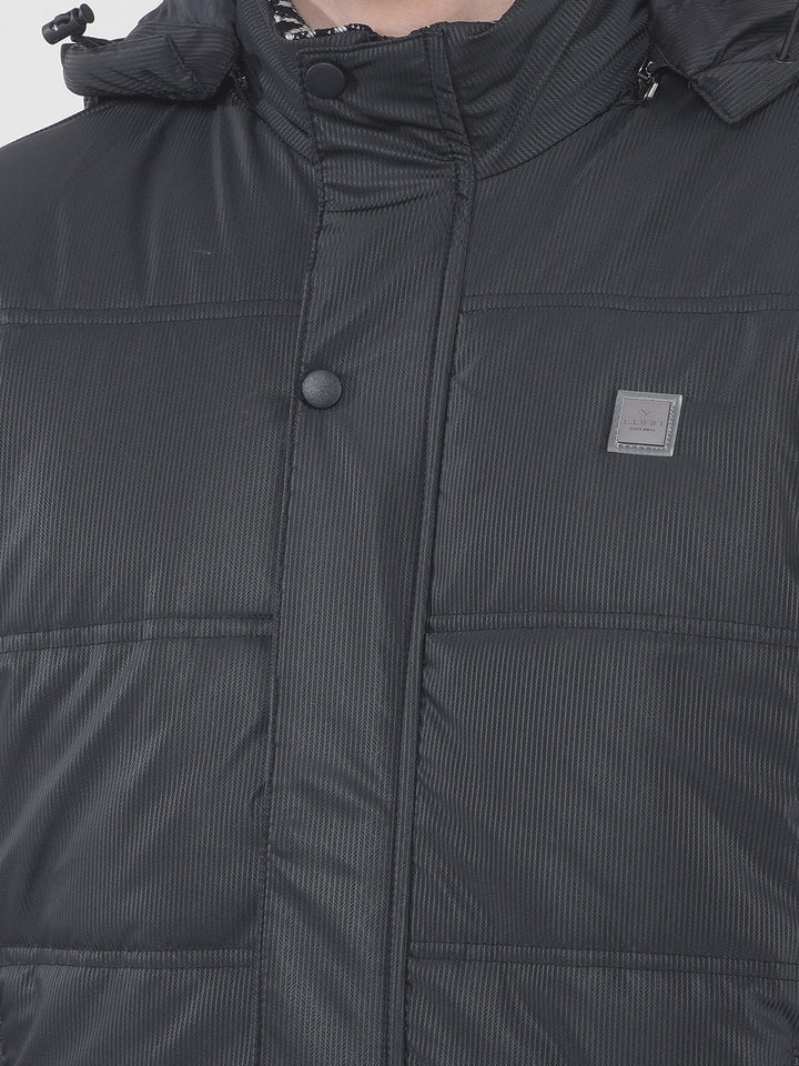 COBB BLACK STRIPED HOODED JACKET