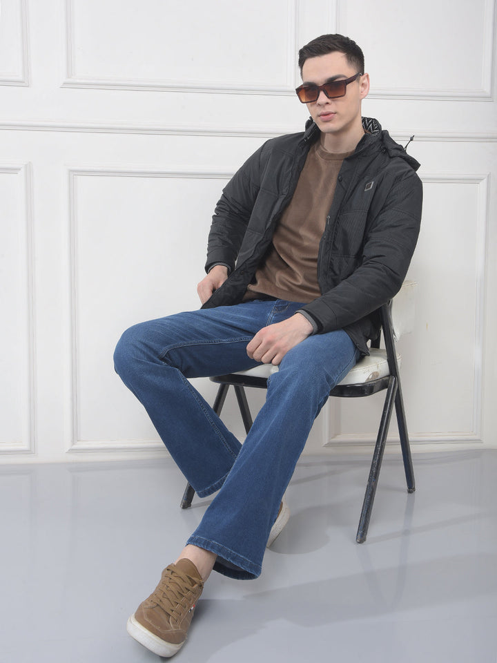 COBB BLACK STRIPED HOODED JACKET