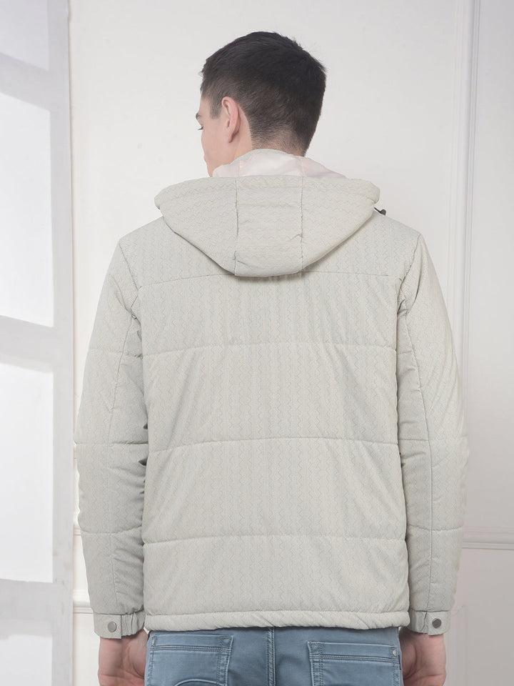 cobb beige printed hooded jacket