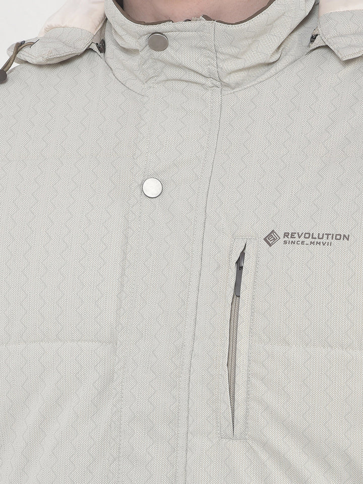 COBB BEIGE PRINTED HOODED JACKET