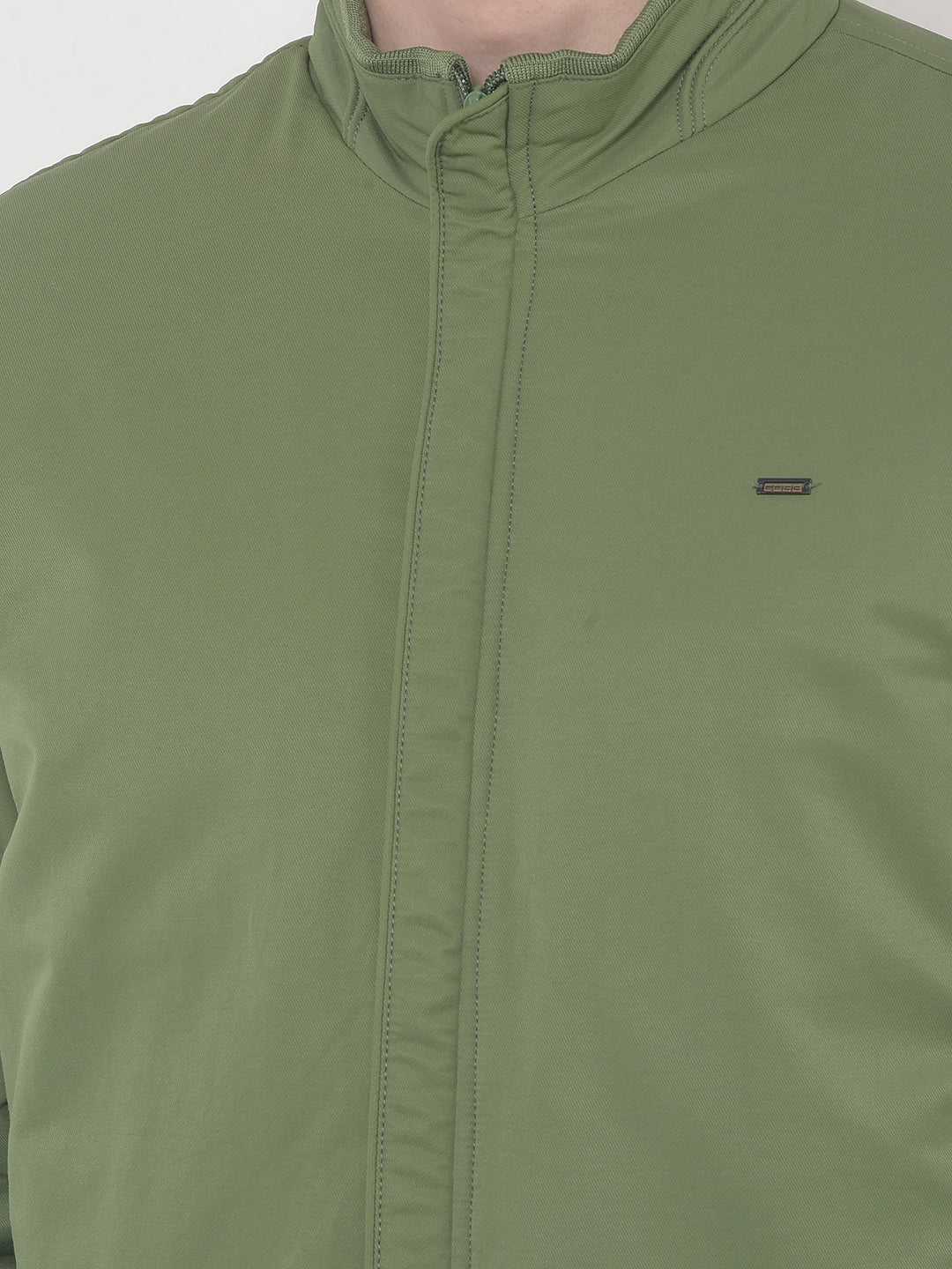 COBB SOLID GREEN MOCK COLLAR JACKET