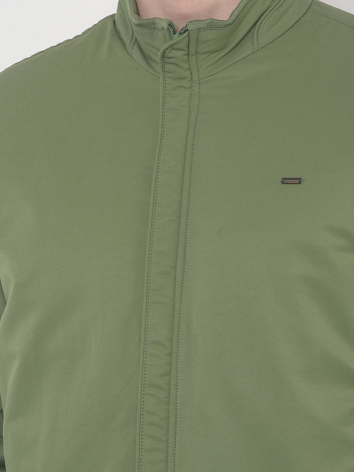 COBB SOLID GREEN MOCK COLLAR JACKET