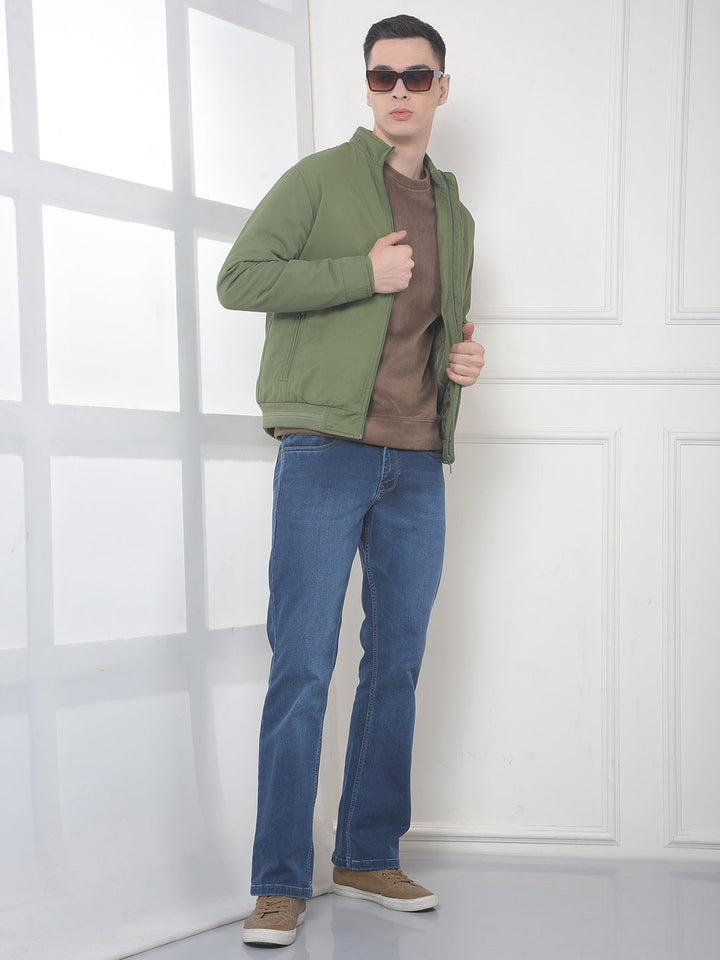 COBB SOLID GREEN MOCK COLLAR JACKET