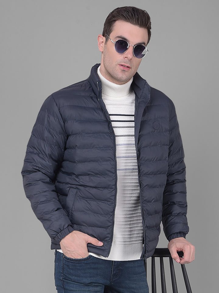 COBB SOLID NAVY BLUE MOCK COLLAR JACKET