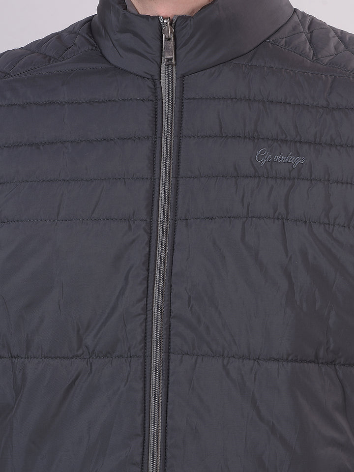 Black Solid Sleeveless Reversible Jacket
