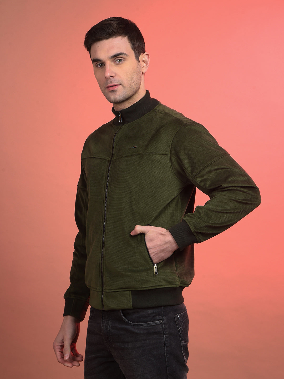 COBB SOLID DARK GREEN VELVET JACKET