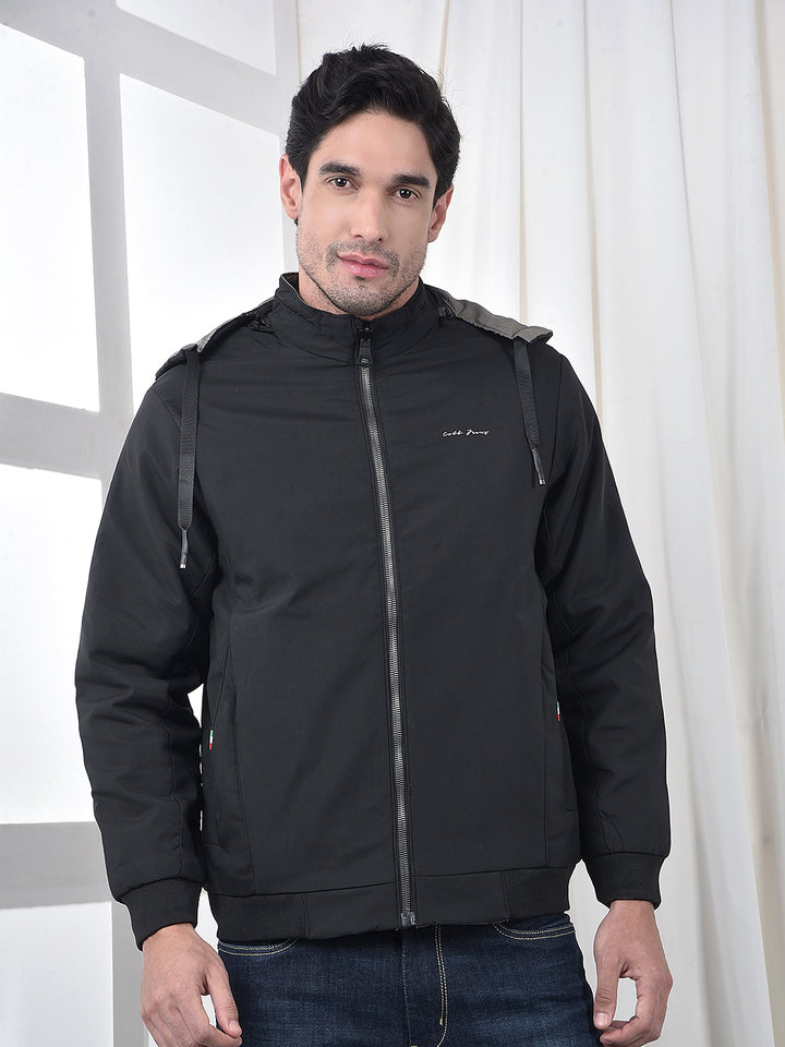 COBB SOLID BLACK GREY REVERSIBLE HOODED JACKET