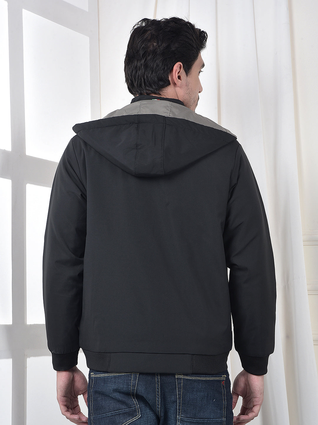 COBB SOLID BLACK GREY REVERSIBLE HOODED JACKET