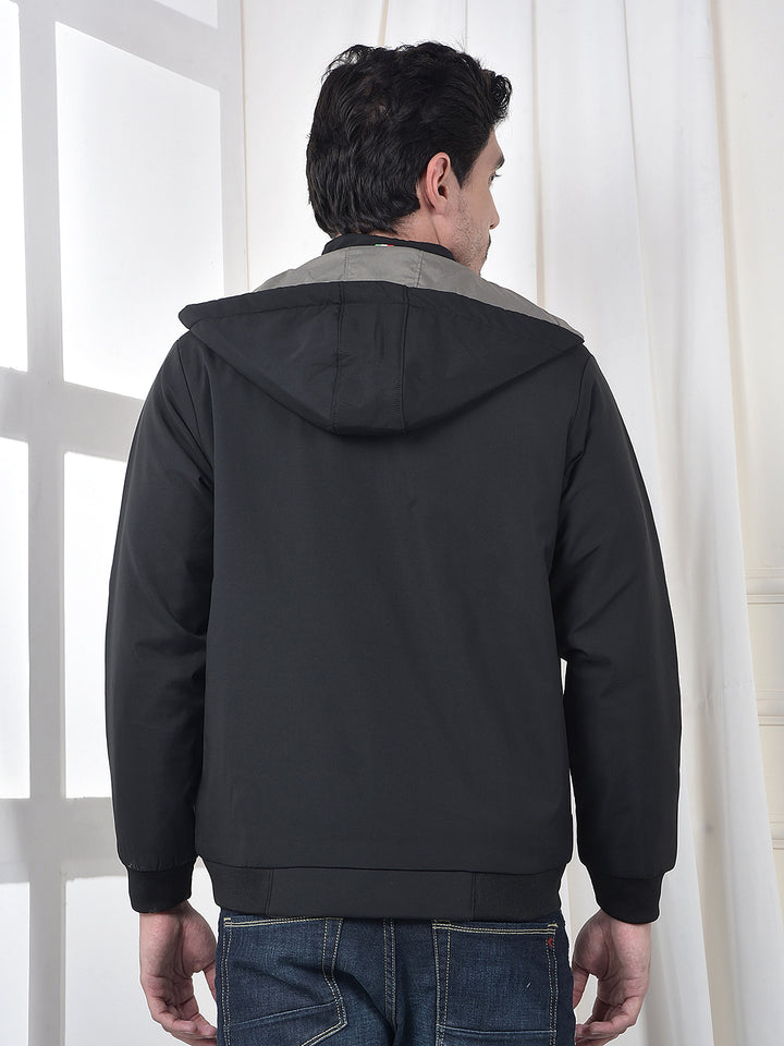 COBB SOLID BLACK GREY REVERSIBLE HOODED JACKET
