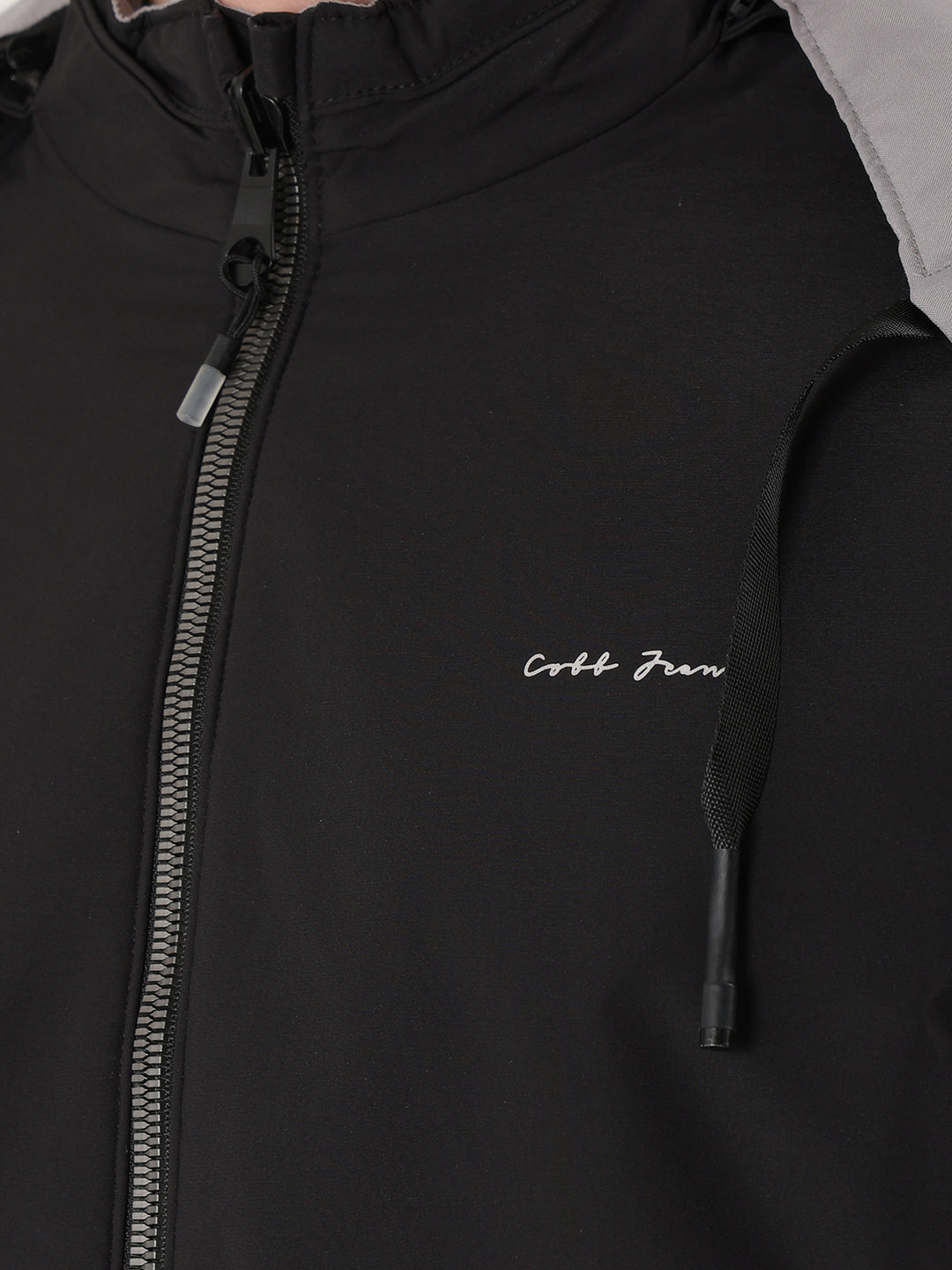 cobb solid black grey reversible hooded jacket