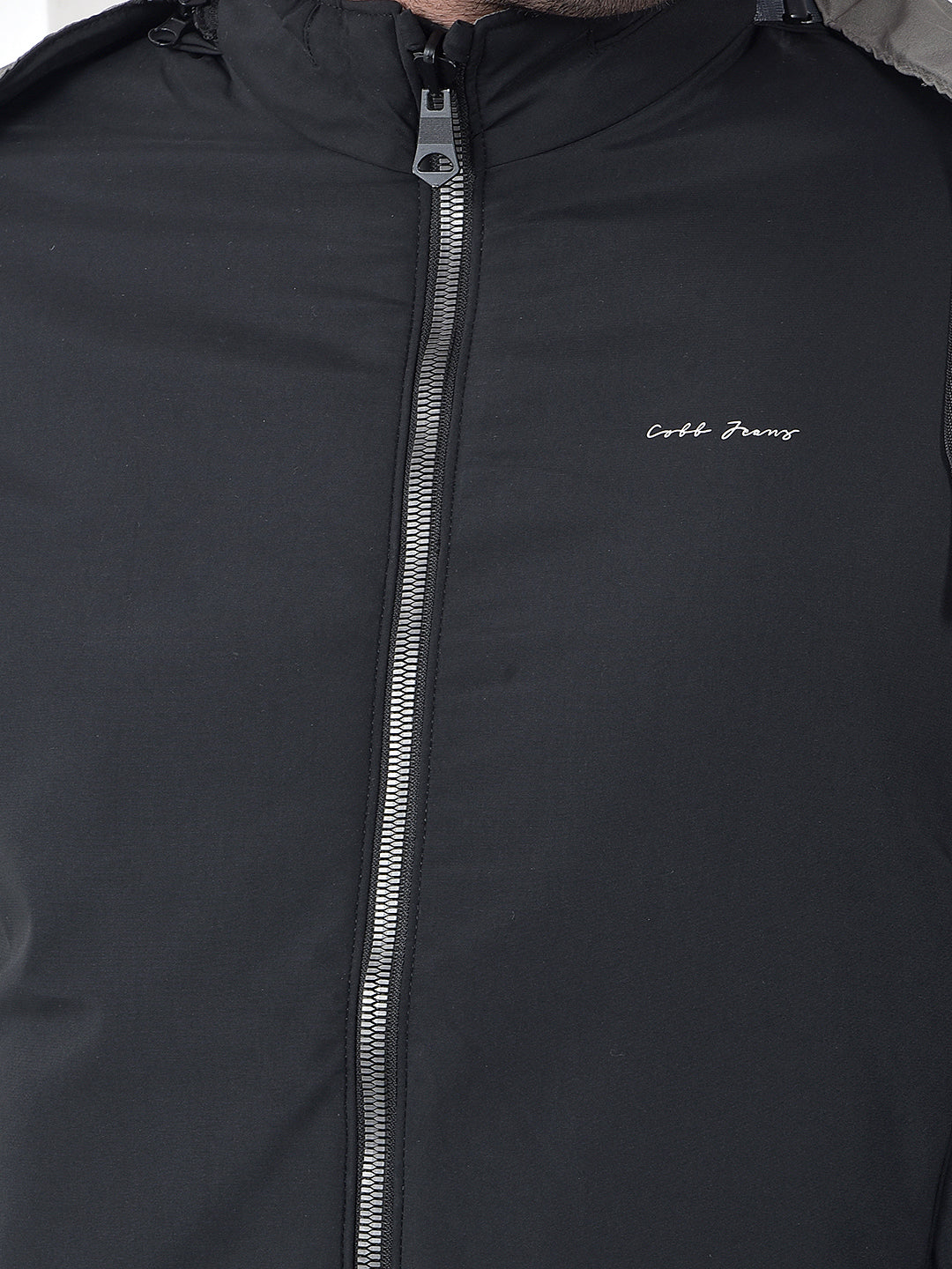 COBB SOLID BLACK GREY REVERSIBLE HOODED JACKET