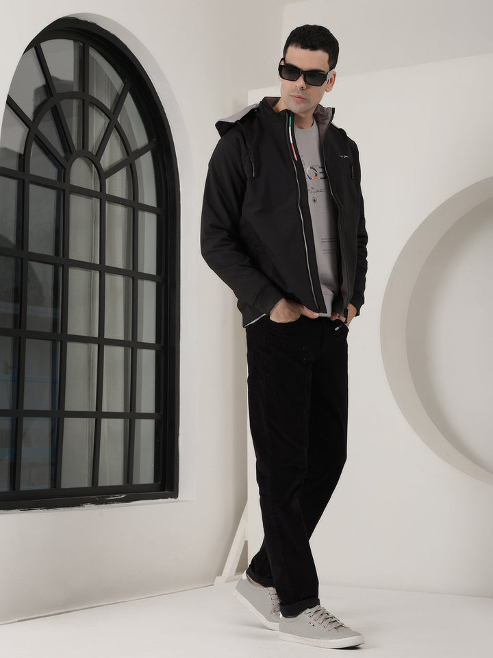 COBB SOLID BLACK GREY REVERSIBLE HOODED JACKET