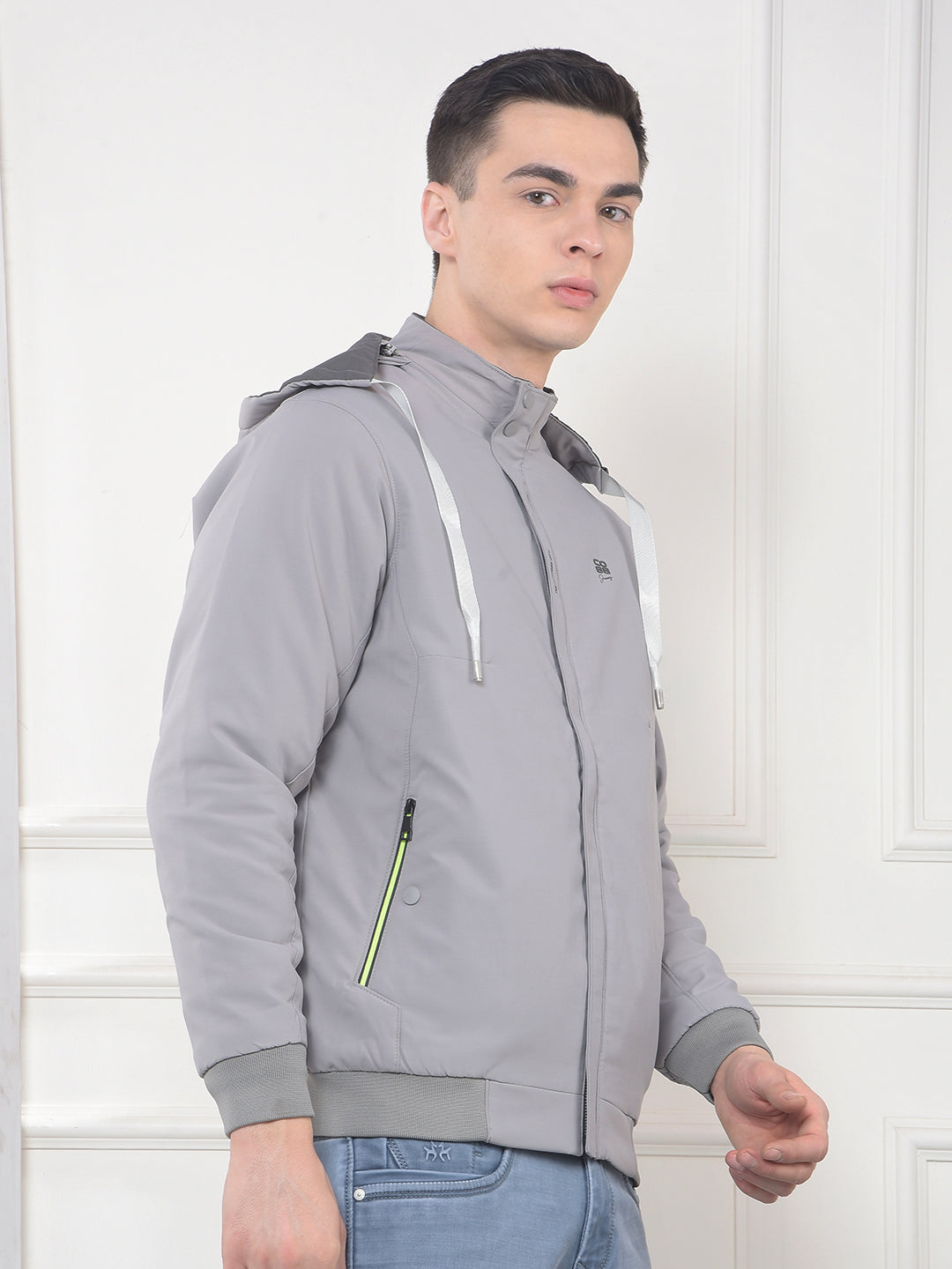 COBB SOLID STONE GREY REVERSIBLE HOODED JACKET