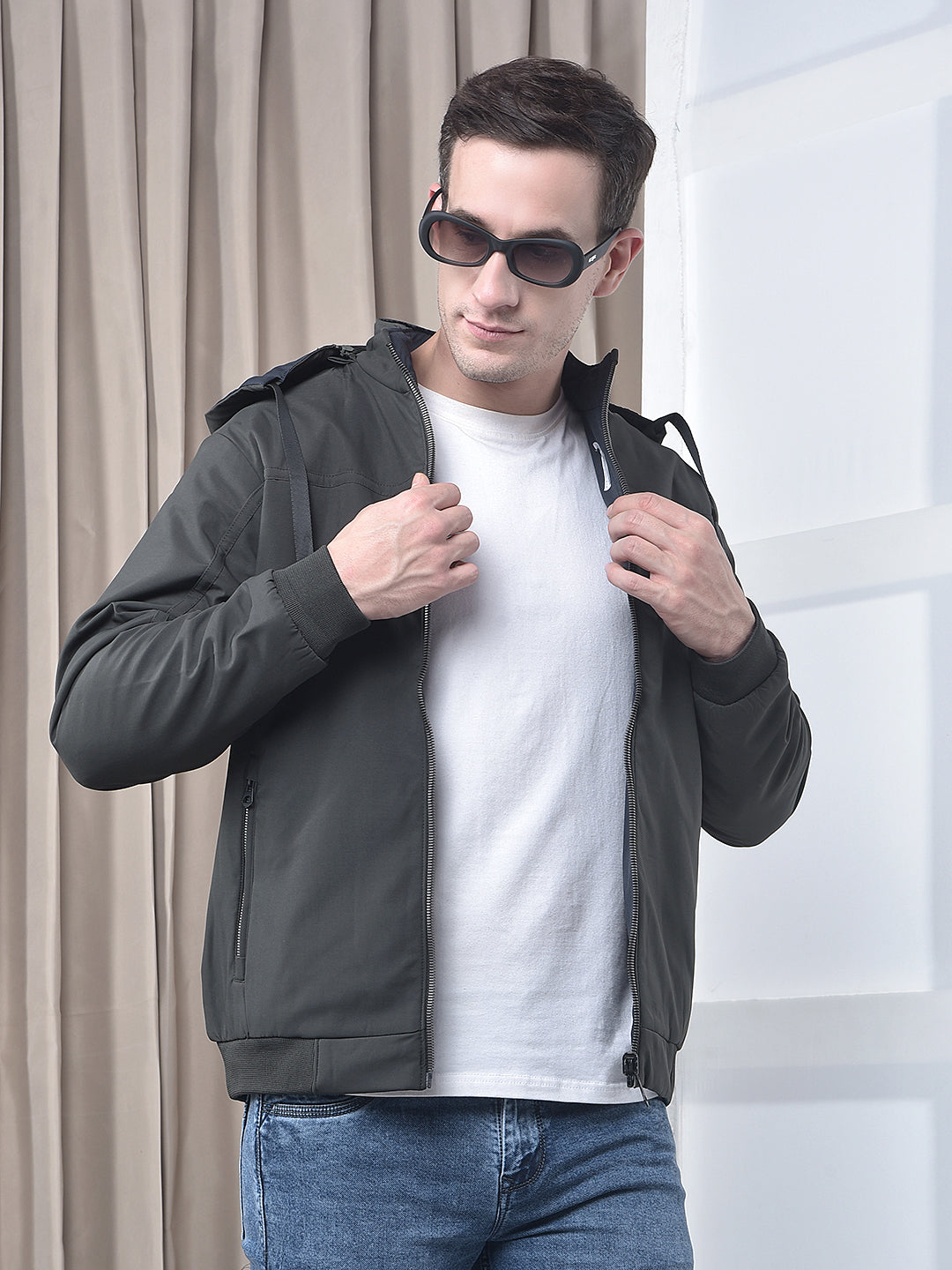 Cobb Solid Navy Olive Reversible Hooded Jacket | Two Stylish Looks