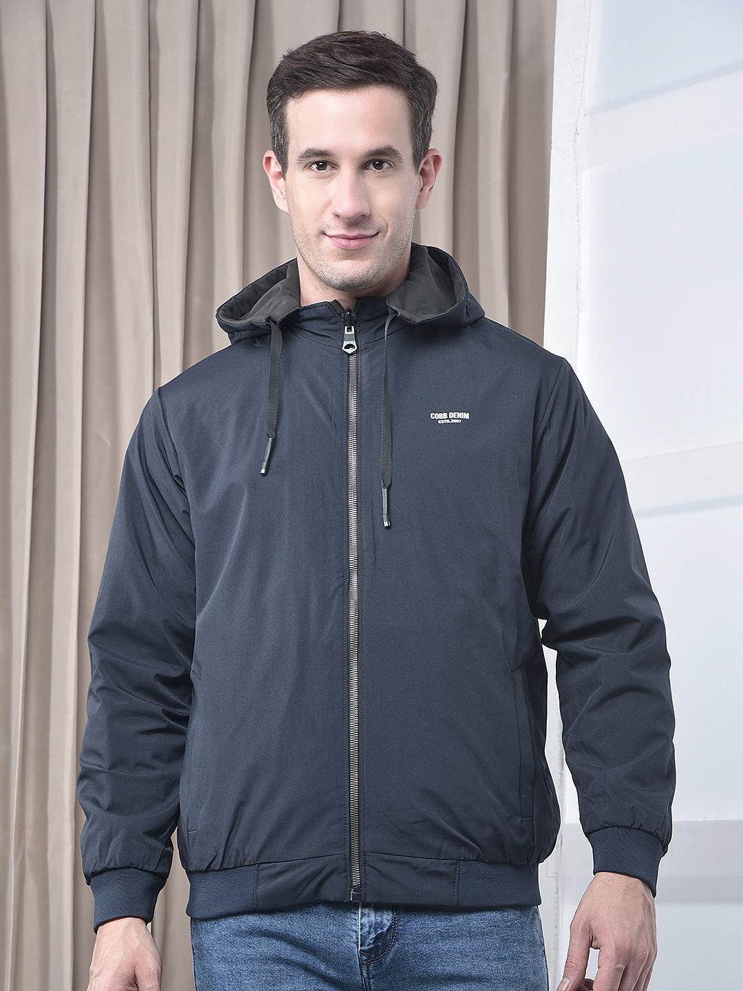 Cobb Solid Navy Olive Reversible Hooded Jacket | Two Stylish Looks