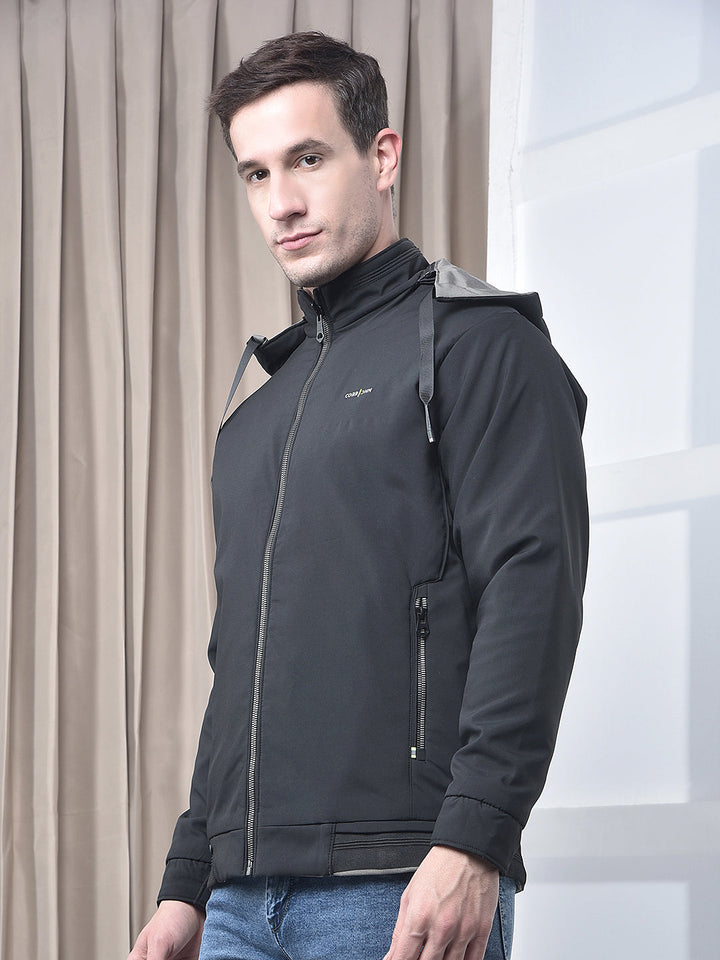 COBB SOLID BLACK GREY REVERSIBLE HOODED JACKET