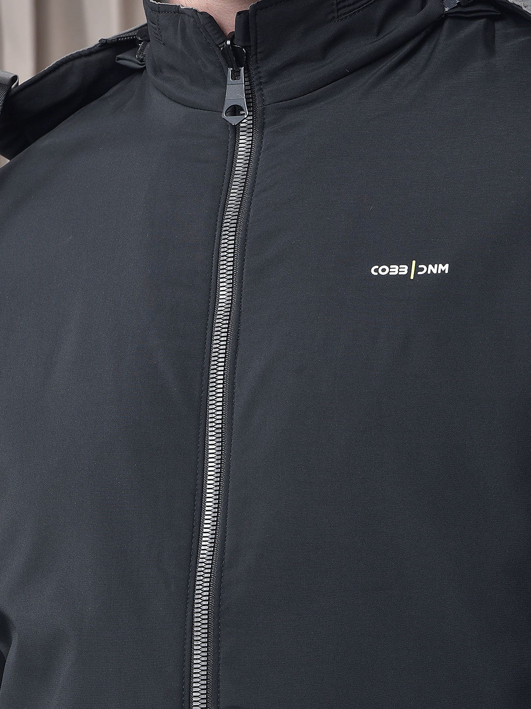 COBB SOLID BLACK GREY REVERSIBLE HOODED JACKET