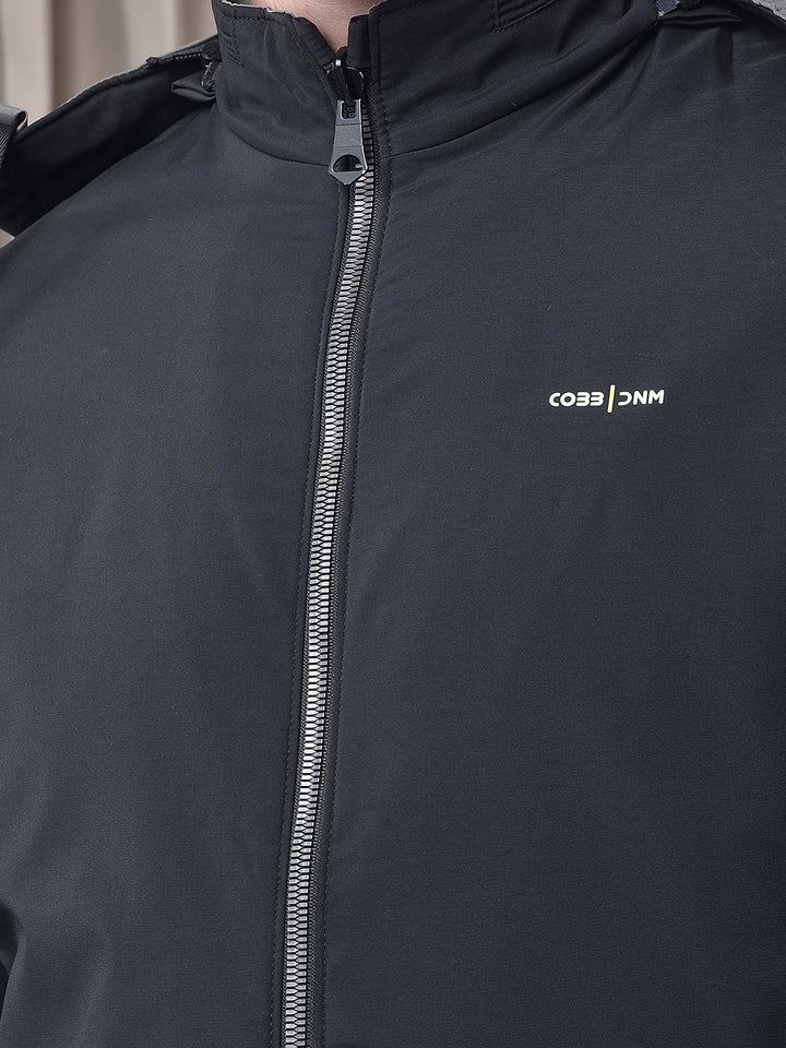 COBB SOLID BLACK GREY REVERSIBLE HOODED JACKET