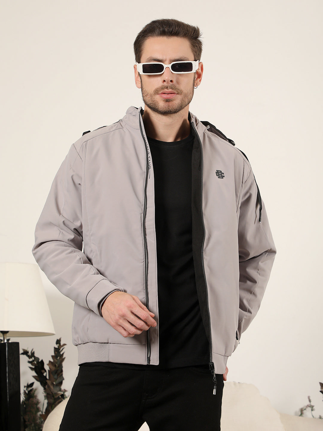 cobb solid black stone reversible hooded jacket