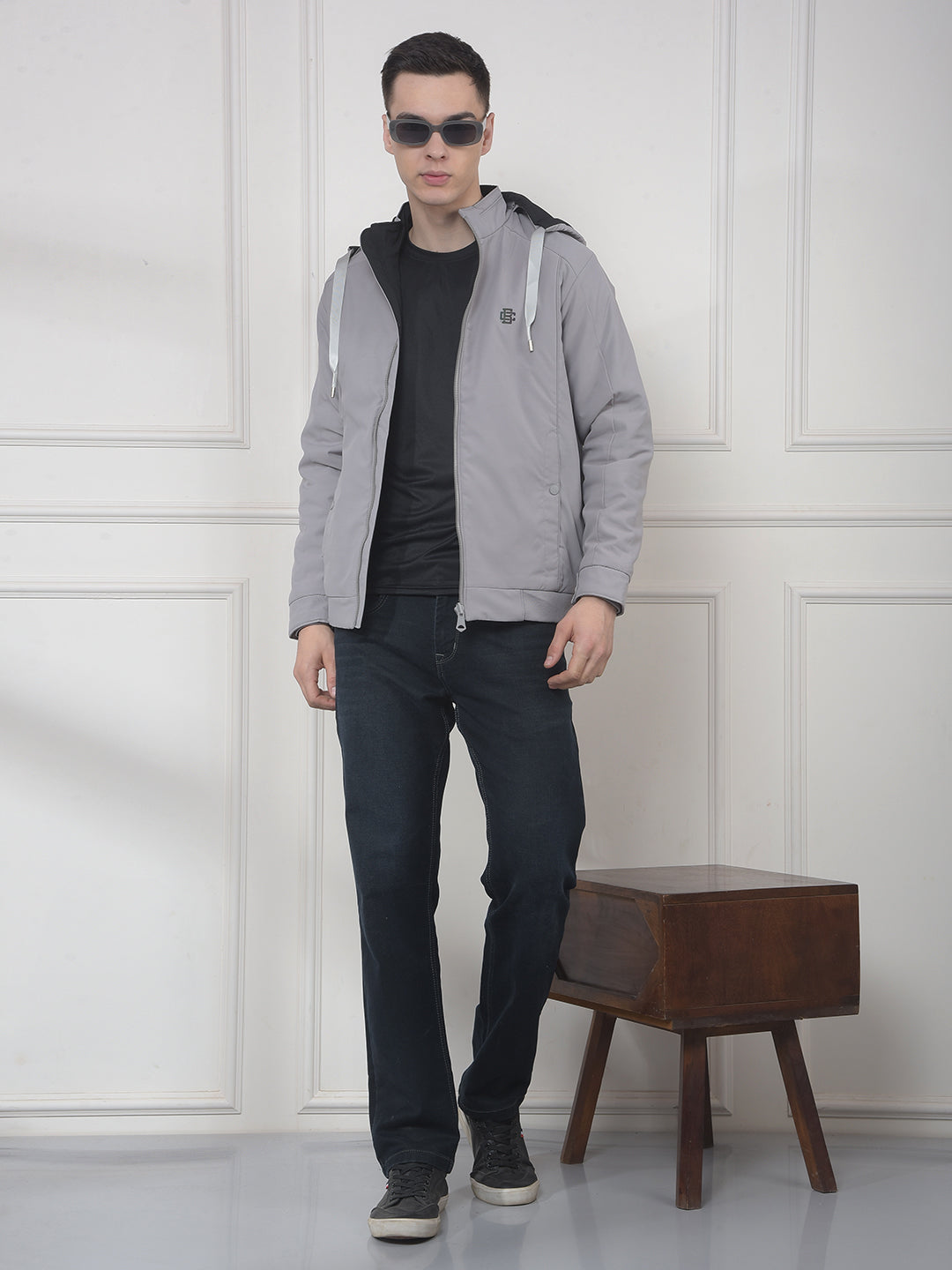 COBB SOLID BLACK STONE REVERSIBLE HOODED JACKET