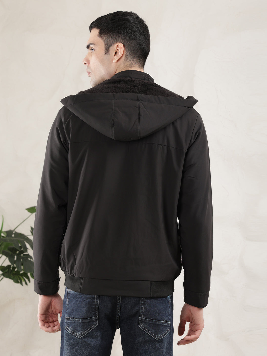 cobb solid black hooded jacket