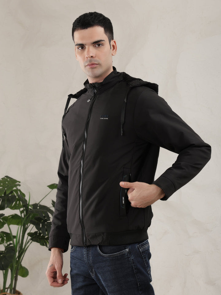 COBB SOLID BLACK HOODED JACKET