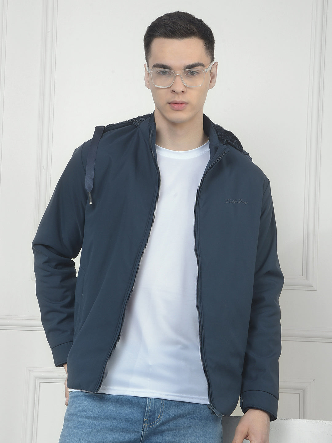 cobb solid teal hooded jacket