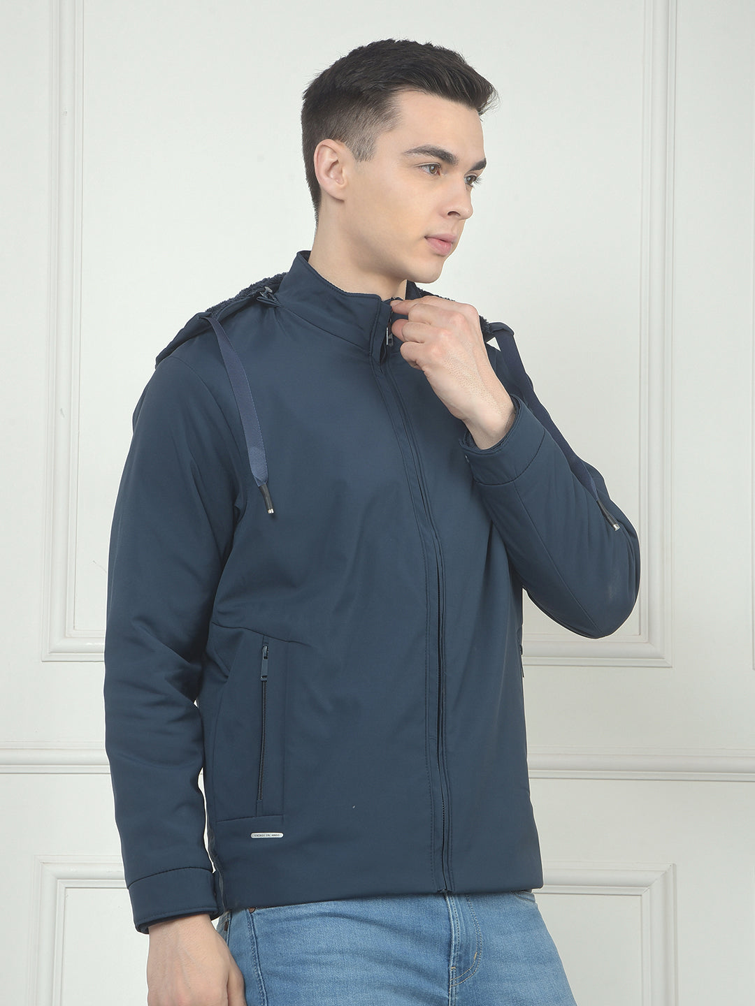 cobb solid teal hooded jacket