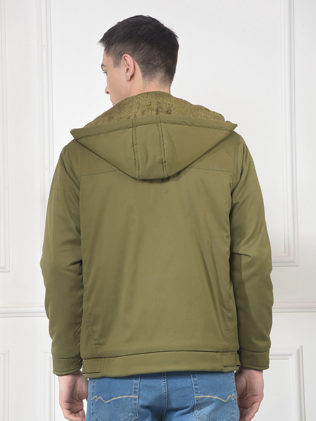 cobb solid olive hooded jacket
