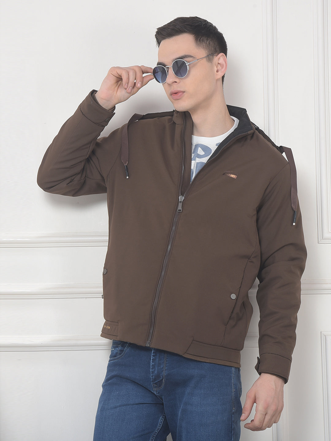 cobb solid tan reversible hooded jacket